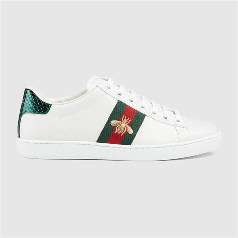 gucci sneakers white bee|original gucci bee sneakers.